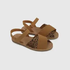 COLLOKY - Sandalia Menorquina Animal Print de Niña talla 28 a 38