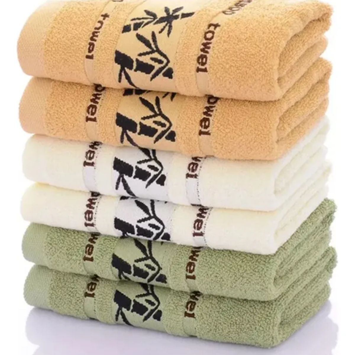 GENERICO - Set 6 Toallas de Baño Algodón Bamboo Súper Suaves