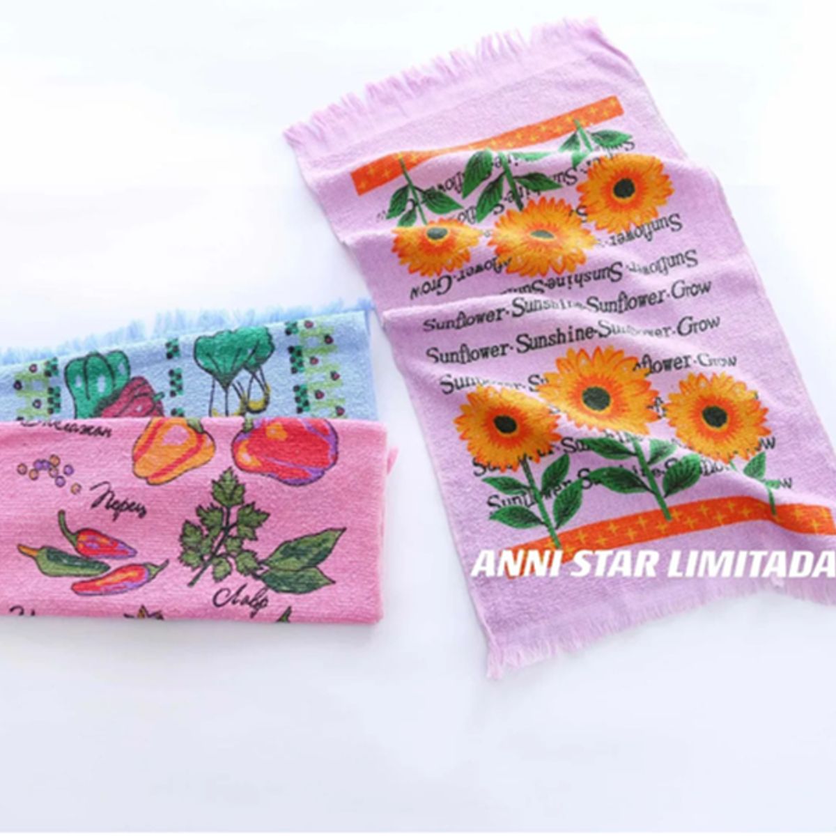 GENERICO - Set 12 Paños de Cocina con Fleco Toallas Estampadas B-03