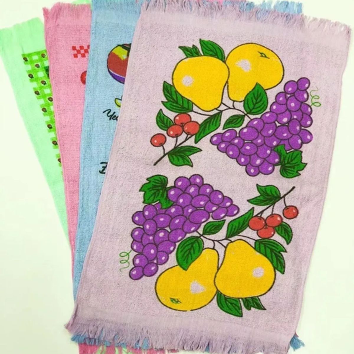 GENERICO - Set 12 Paños de Cocina con Fleco Toallas Estampadas B-03