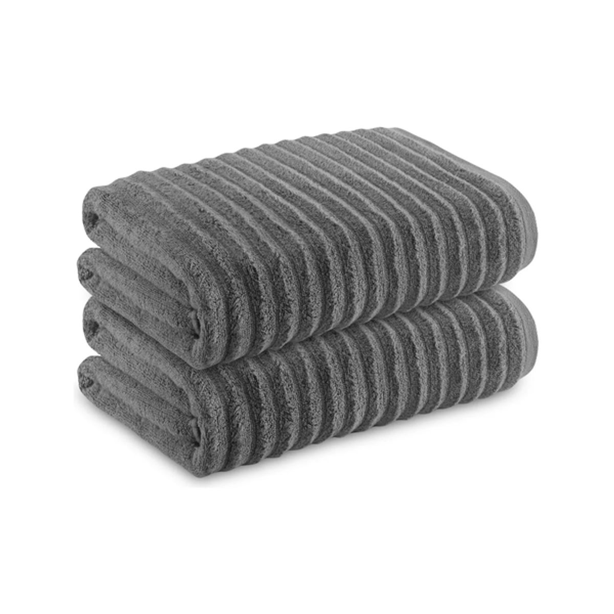 GENERICO - Toalla Extra Grande Microfibra Super Absorbente 90x180 cm Gris Rayas