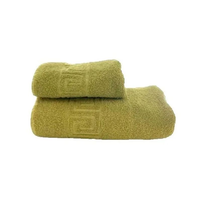 GENERICO - Set 4 Toallas de Baño Twins 2 Mano + 2 Baño Crudo y Verde Doral