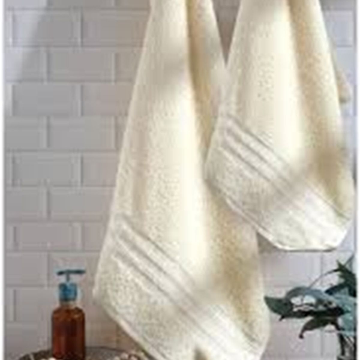 GENERICO - Toalla de Baño + Mano Algodón By Cannon 350g Color Crema Liso