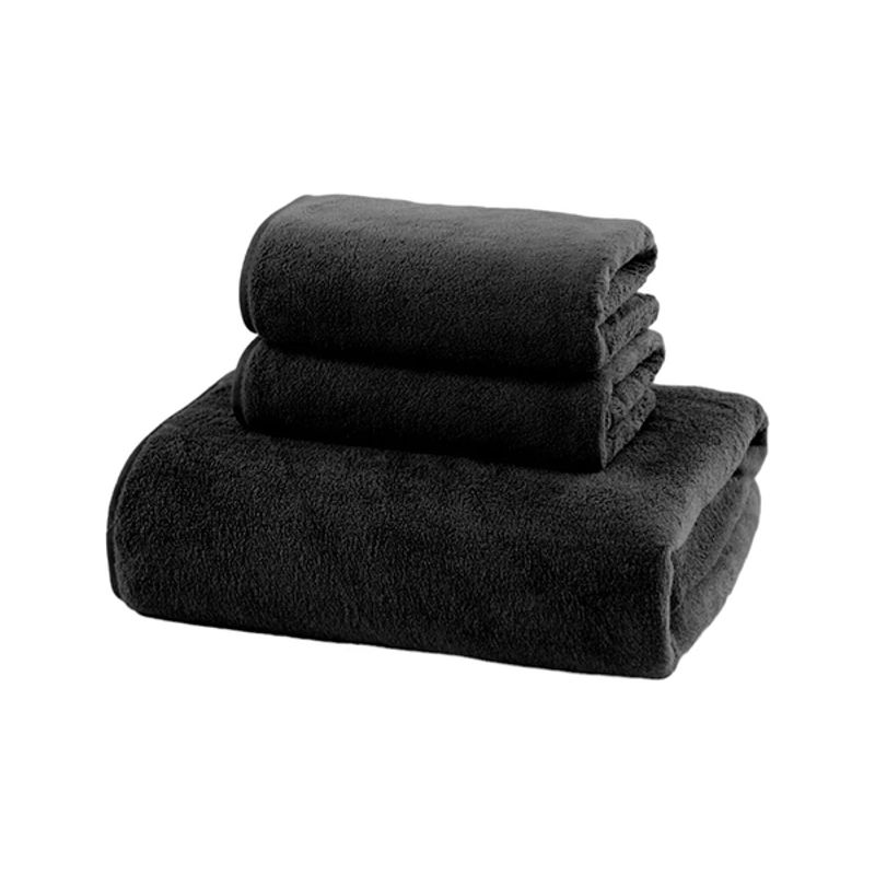 GENERICO - Toallas 50x90 cm Pack de 2 Color Negro