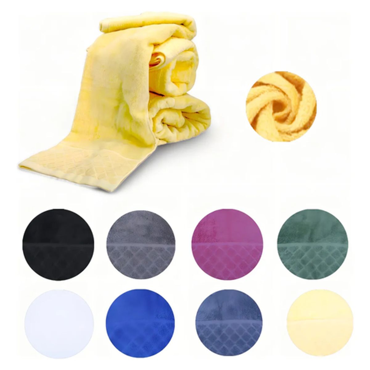 GENERICO - Toalla de Cuerpo 70x130 cm 100% Algodón Color Amarillo Liso