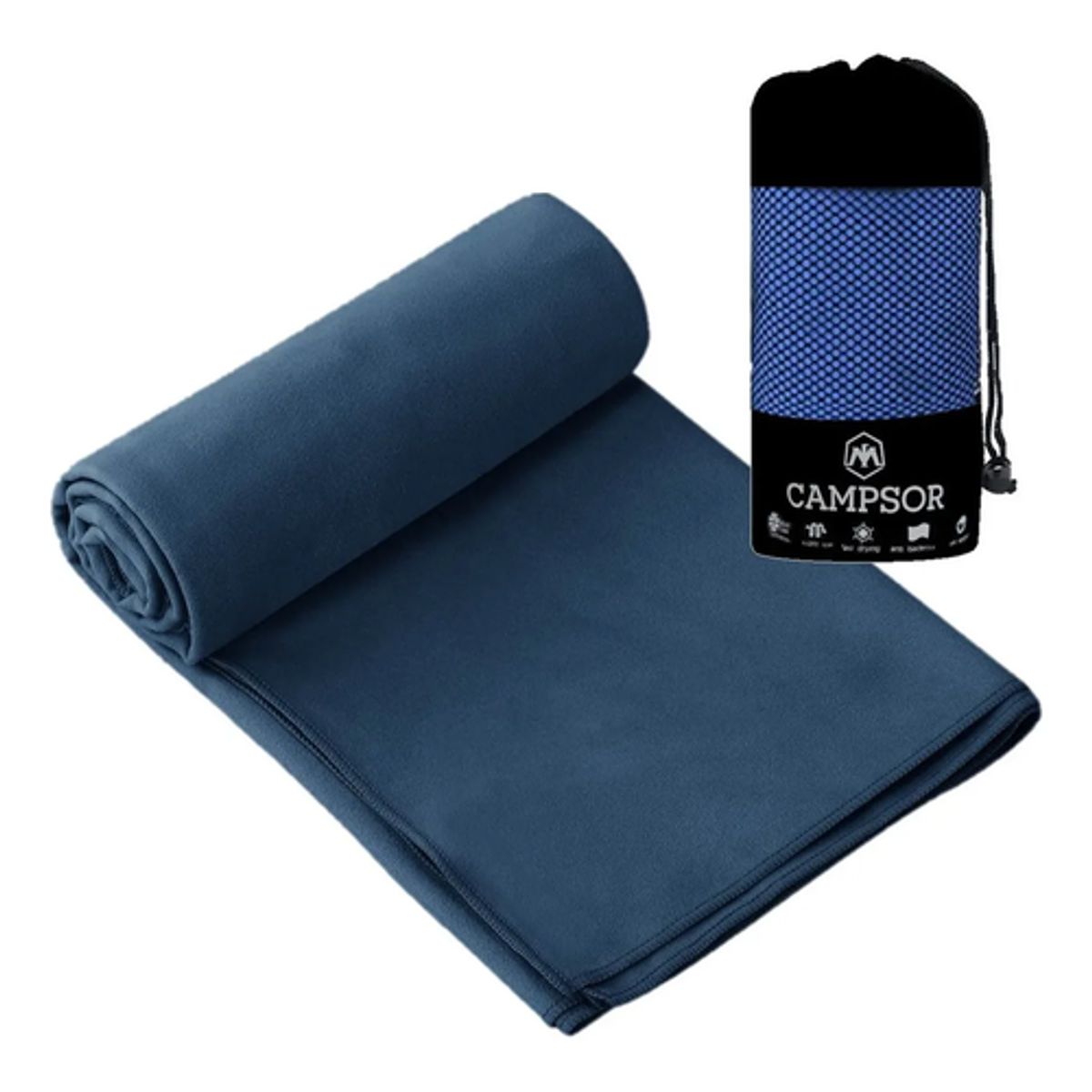 GENERICO - Toalla Microfibra Camping Secado Rápido Portátil 80x160 cm Color Azul