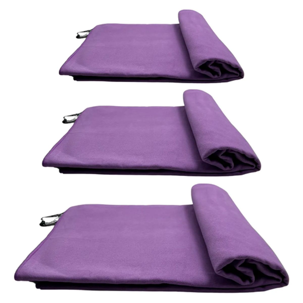 GENERICO - Pack 3 Toallas Microfibra con Bolsa Gym Viaje Secado Rápido