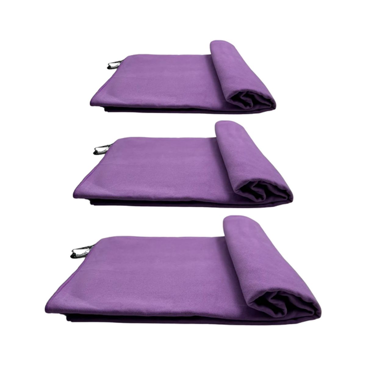 GENERICO - Pack 3 Toallas Microfibra con Bolsa Gym Viaje Secado Rápido