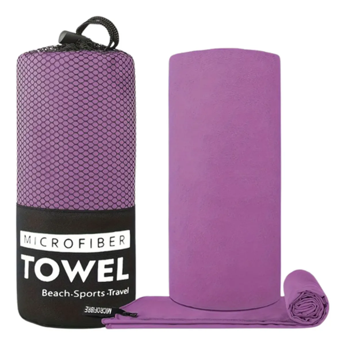 GENERICO - Pack 3 Toallas Microfibra con Bolsa Gym Viaje Secado Rápido