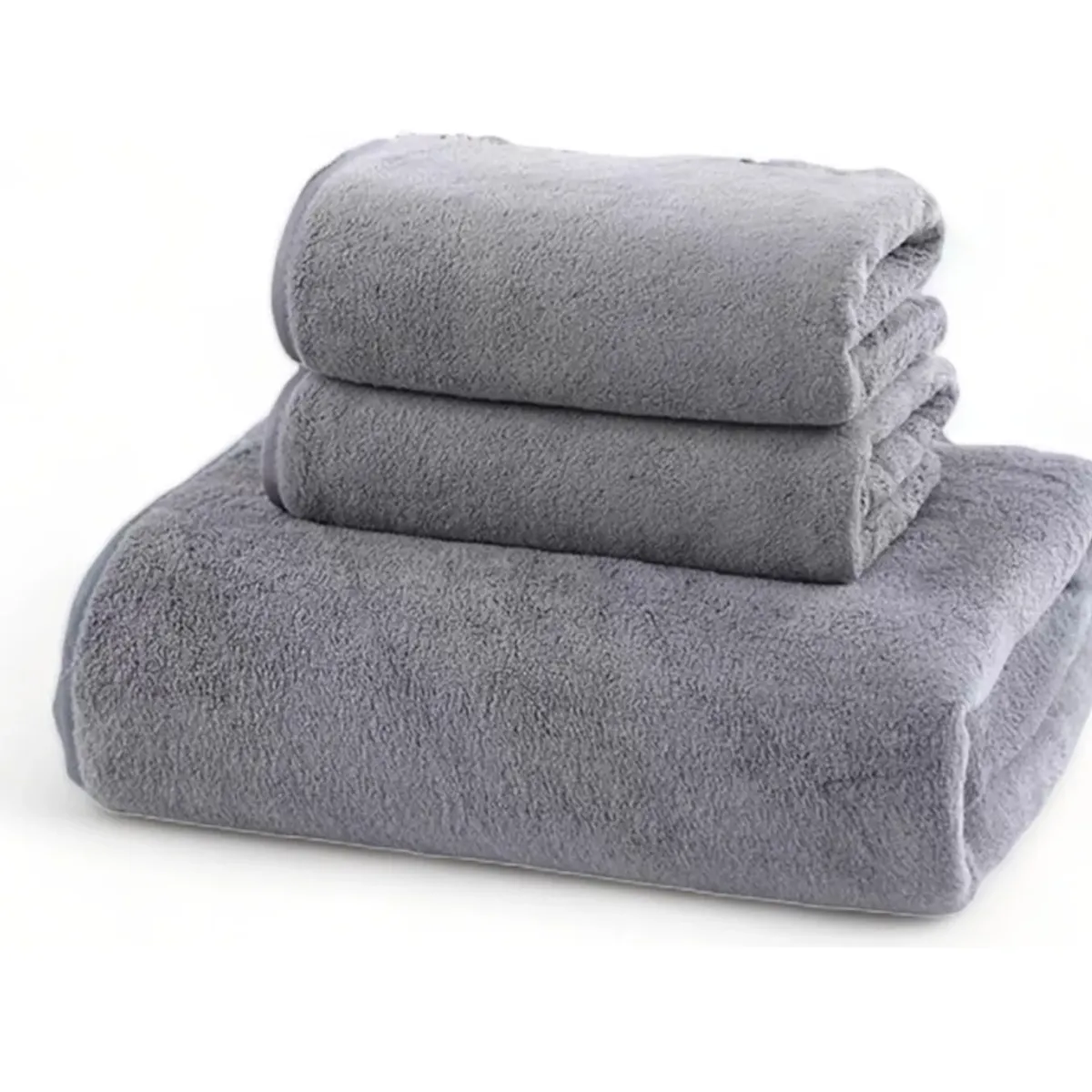 GENERICO - Toallas 50x90 cm Pack de 2 Color Gris
