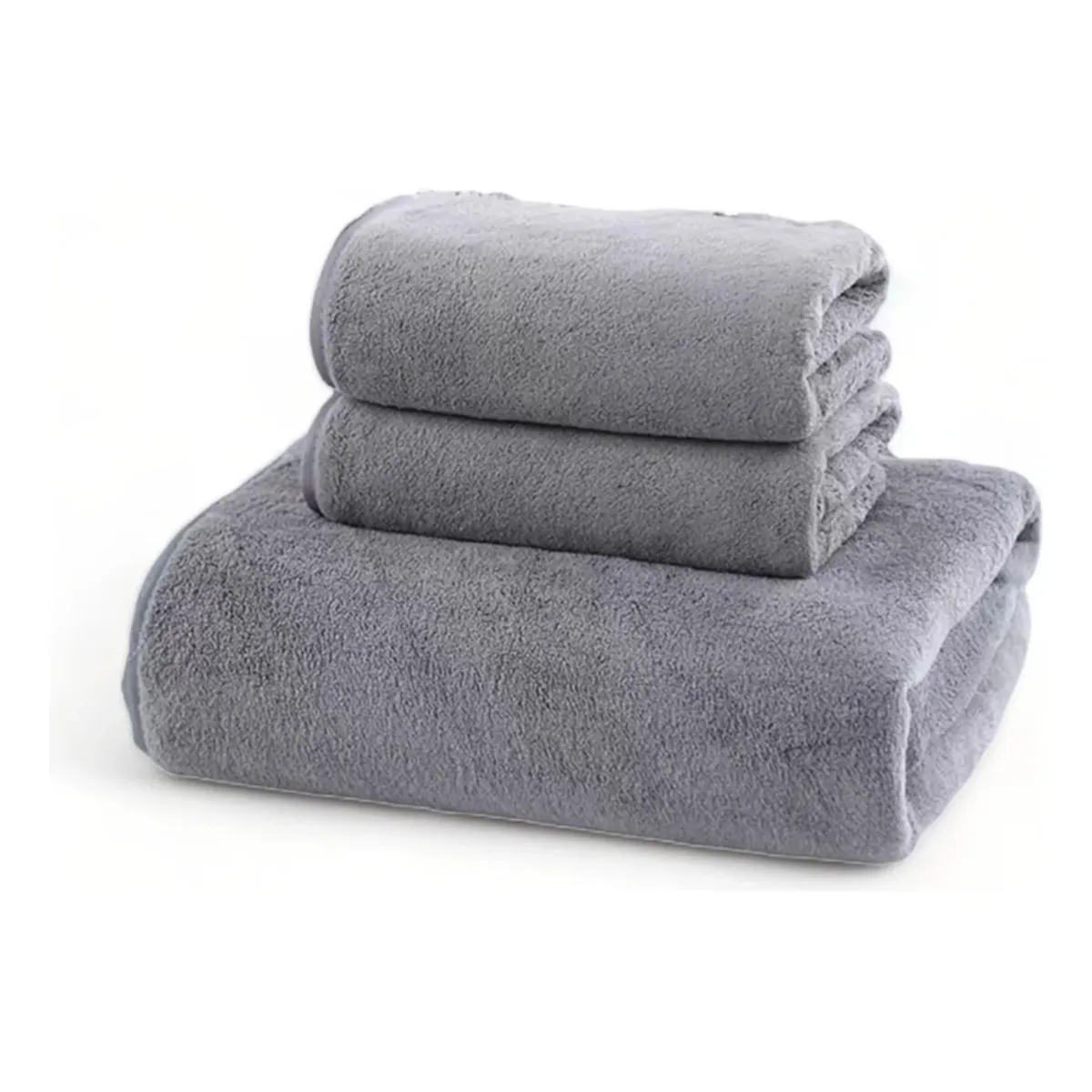 GENERICO - Toallas 50x90 cm Pack de 2 Color Gris