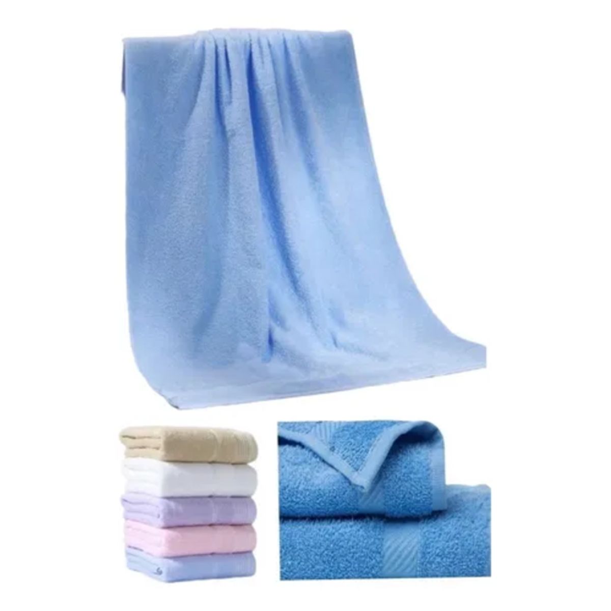 GENERICO - Set 6 Toallas de Baño Algodón 140x70 cm Liso STJ-5