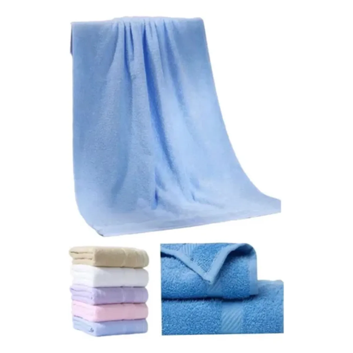 GENERICO - Set 6 Toallas de Baño Algodón 140x70 cm Liso STJ-5