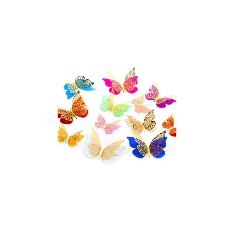 GENERICO - Deco Mariposa Mix Colores 12 Unidades