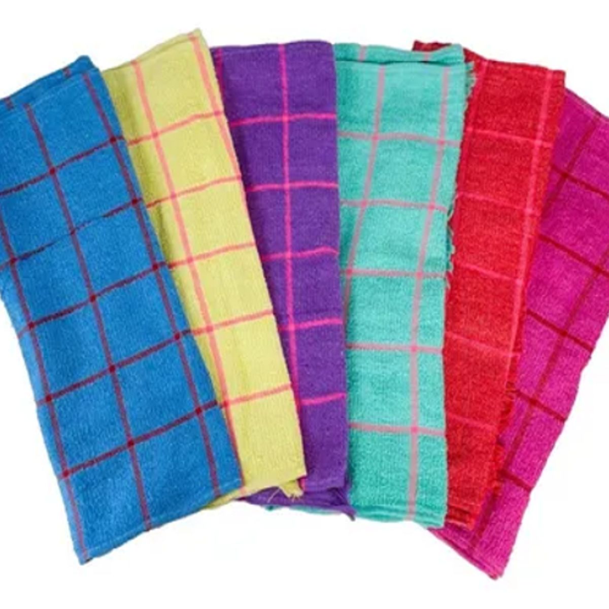 GENERICO - Set 12 Paños de Cocina Toallas Cuadro