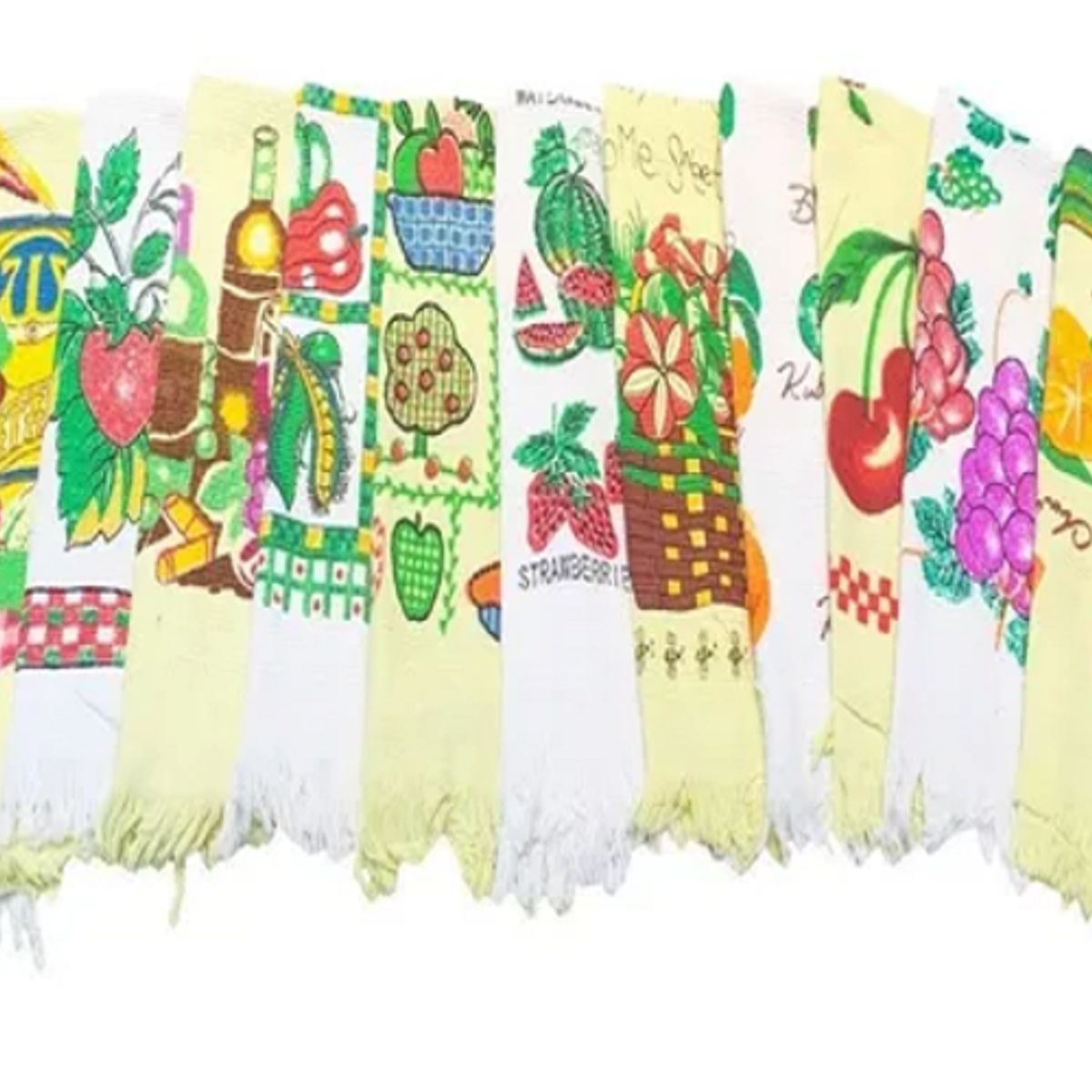 GENERICO - Set 12 Paños de Cocina Algodón Estampado Mundo Toallas