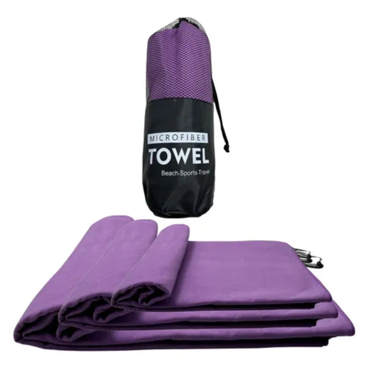 GENERICO - Set 3 Toallas Microfibra con Bolsa Viaje Gym Secado Rápido