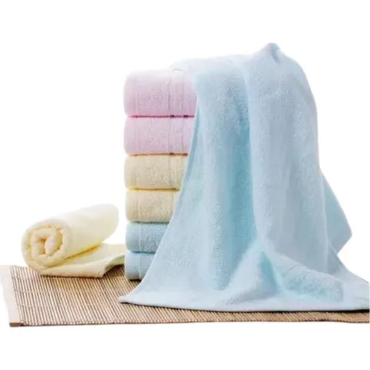 GENERICO - Pack 6 Toallas Baño Colores Algodón 95x48 cm