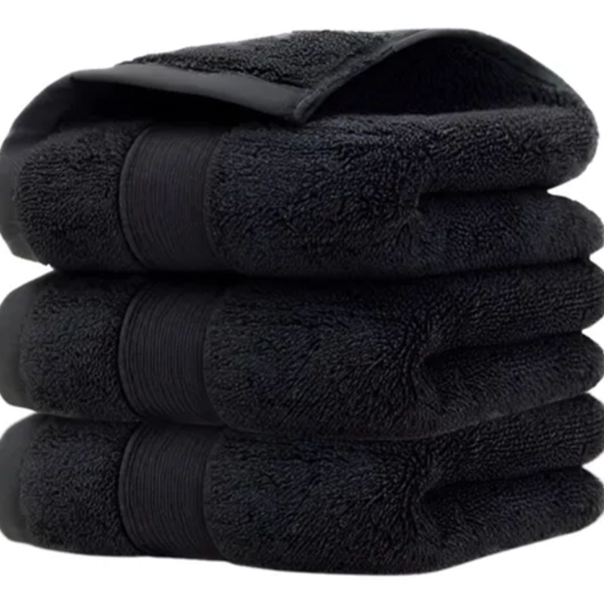 GENERICO - Pack 3 Toallas Algodón Negras Peluquería Barbería Hotel 50x100 cm