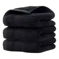 Pack 3 Toallas Algodón Negras Peluquería Barbería Hotel 50x100 cm