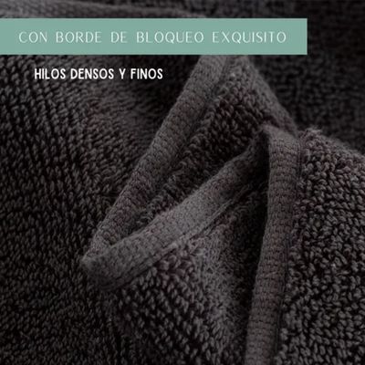 Imagen 2 del producto Pack 3 Toallas Algodón Negras Peluquería Barbería Hotel 50x100 cm