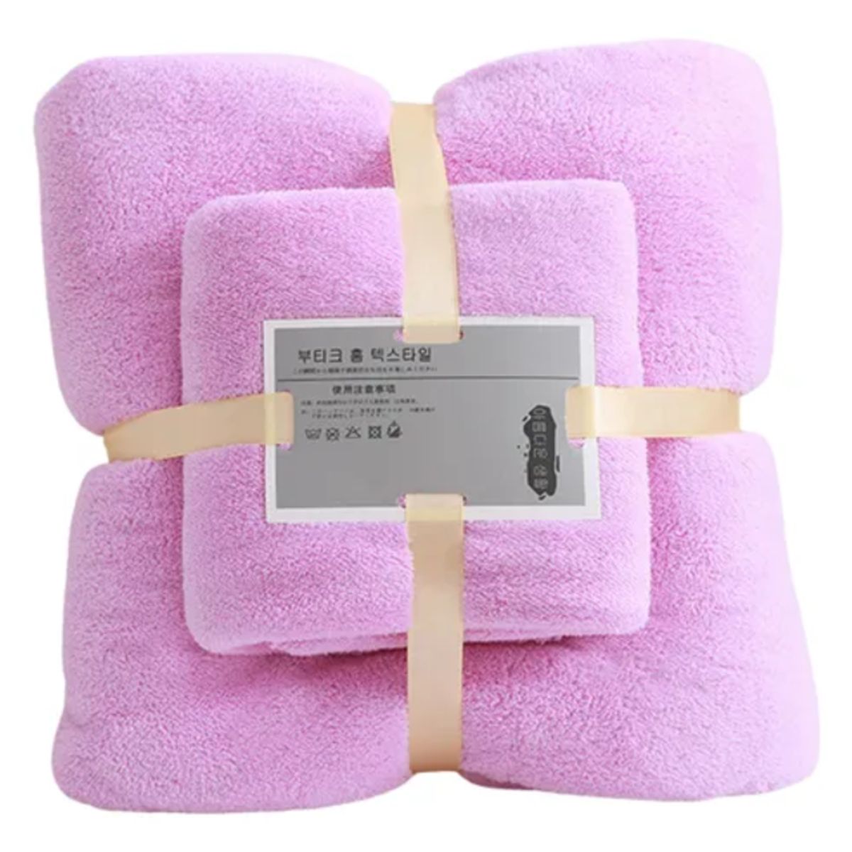 GENERICO - Set 2 Toallas de Baño Absorbentes Microfibra 140x70 + 75x35 cm