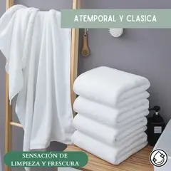 GENERICO - Toalla Blanca de Baño Hotel Spa Algodón 70x140 500 g