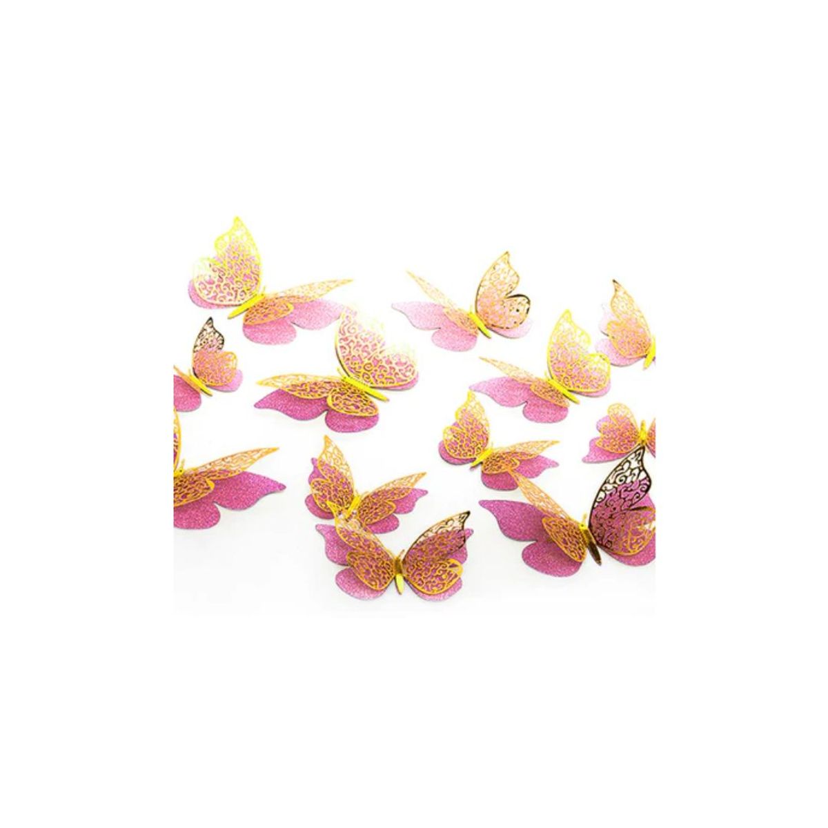GENERICO - Deco Mariposa Rosado 12 Unidades