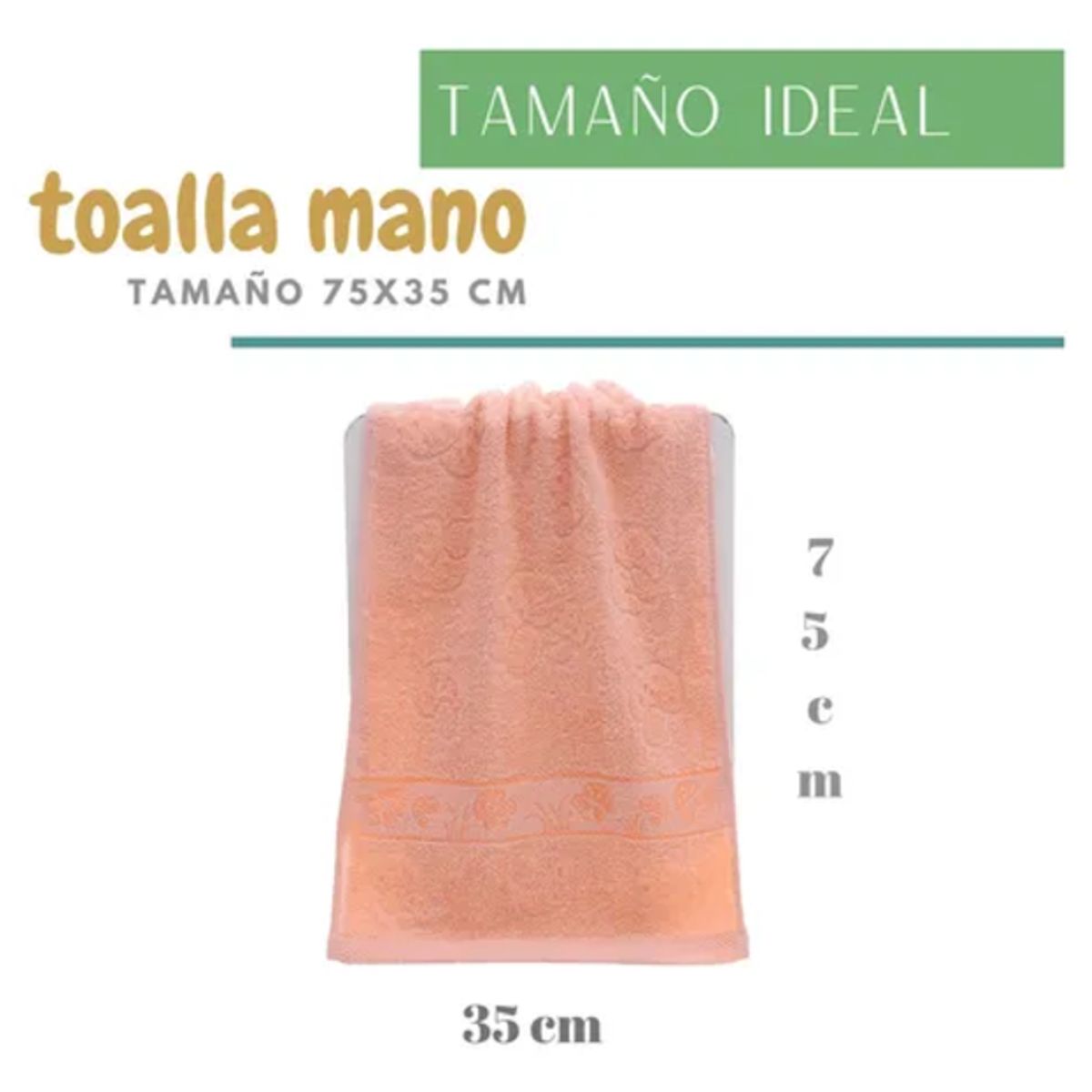 GENERICO - Pack 6 Toallas de Mano Algodón Baño Cara Cocina Gym 35x75 cm