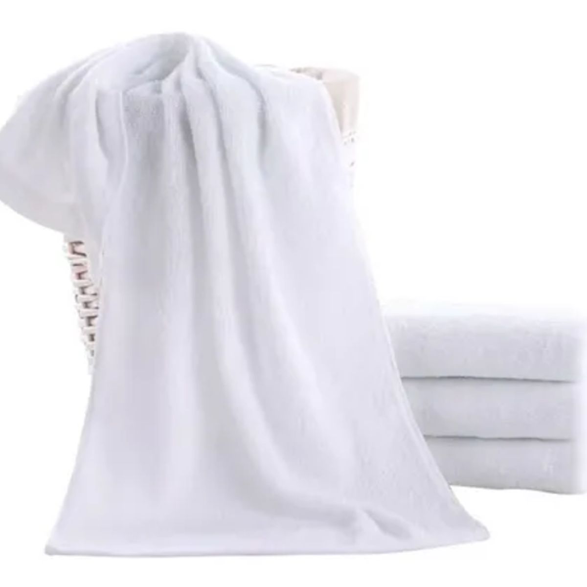 GENERICO - Pack 6 Toallas de Baño Blanca Algodón 73x34 cm
