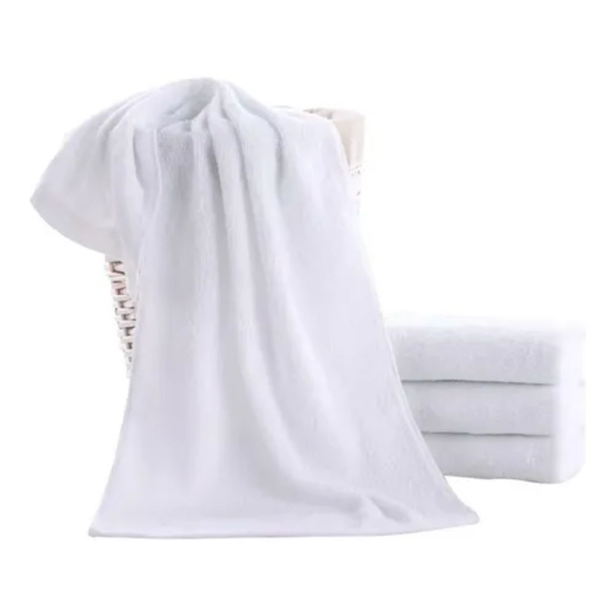 GENERICO - Pack 6 Toallas de Baño Blanca Algodón 73x34 cm