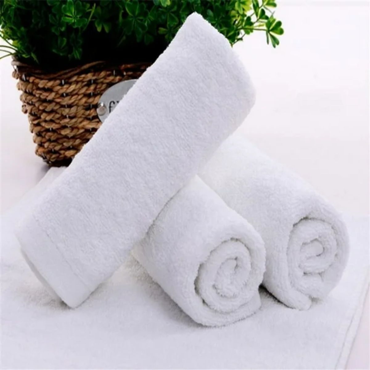 GENERICO - Pack 6 Toallas de Baño Blanca Algodón 73x34 cm