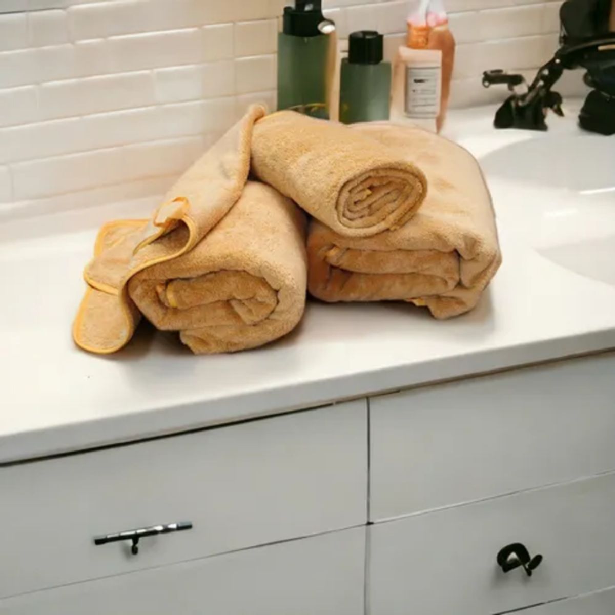 GENERICO - Toallas de Baño 70x130 cm Color Mostaza Liso