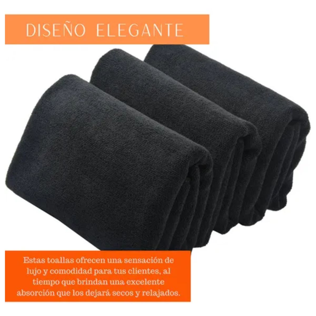 GENERICO - Pack 4 Toallas Negras Peluquería Hotel Barbería Spa Gym 35x75
