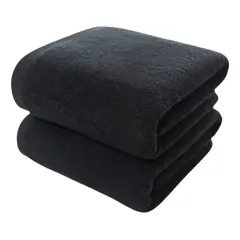 GENERICO - Pack 6 Toallas Microfibra 40x80 cm Negra Spa Gym Peluquería