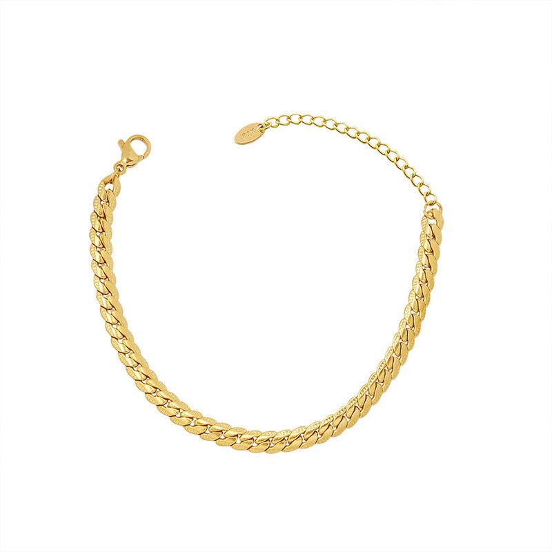 LUX JOYAS - Pulsera Baño Oro Amarillo 18k Grumet Diseño L