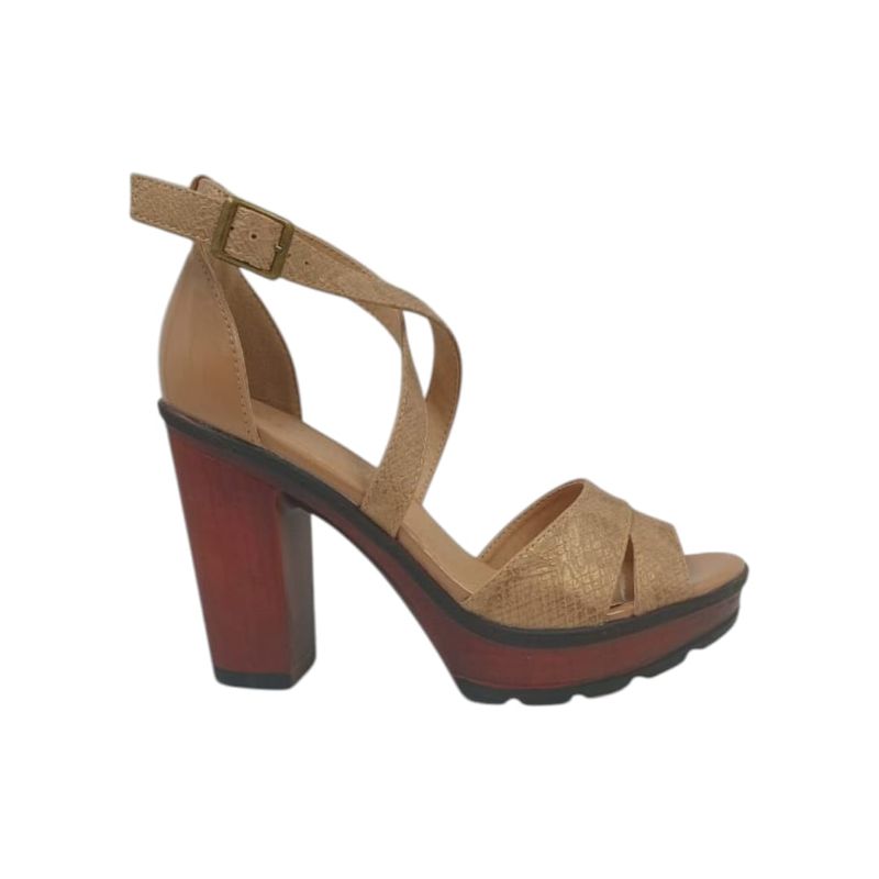 HERIEL - Sandalia Beige Taco Mujer