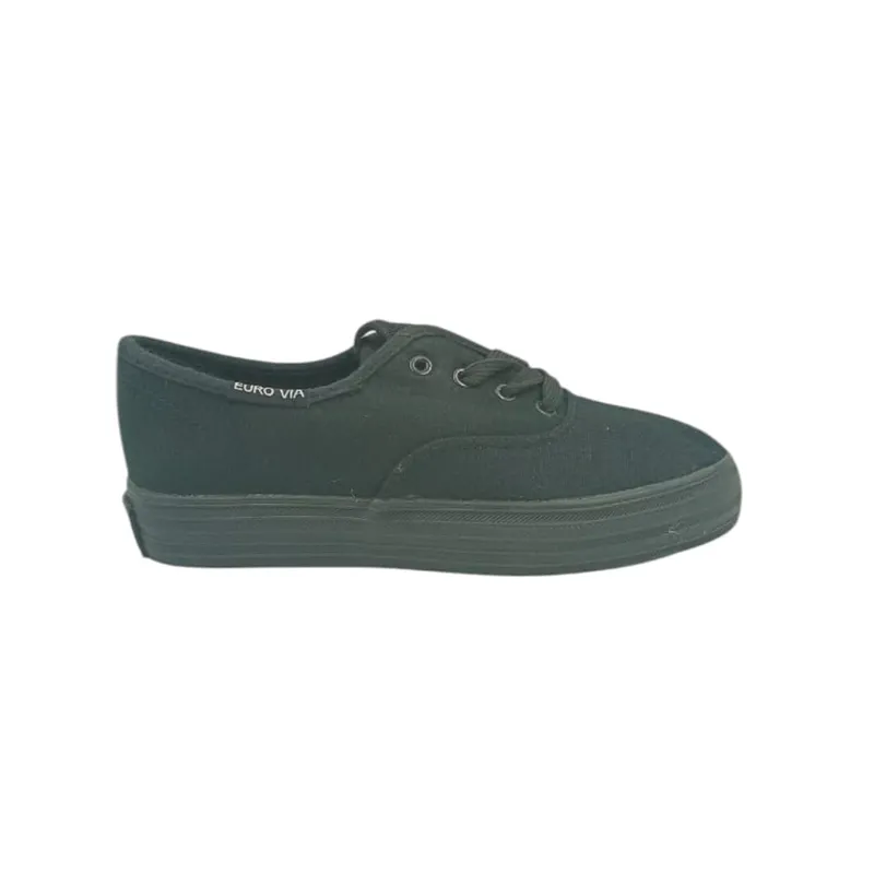 HERIEL - Zapatilla Negra Lona Baja