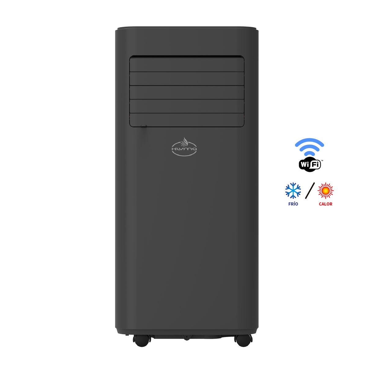 KLYMA - Aire Acondicionado Portátil FRIO-CALOR Calefactor 4en1 WiFi 9000 BTU KÖLD 9wf PRO Black