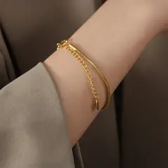 LUX JOYAS - Pulsera Baño Oro Amarillo 18k Cola De Topo