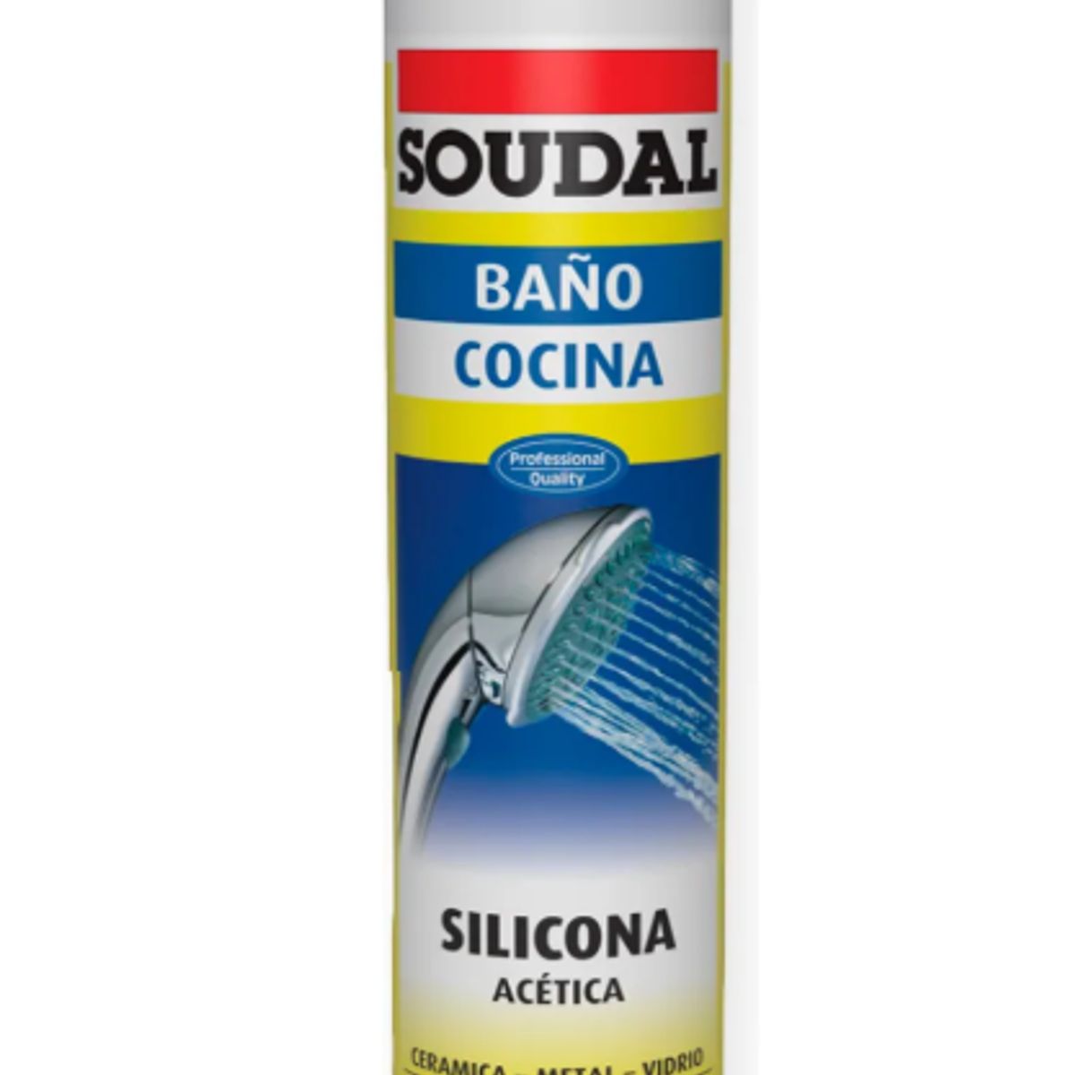 SOUDAL - Silicona Acética Anti-hongos Blanca 300 Ml. Baño y Cocina Soudal