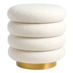 GENERICO - Puff Blanco base Dorada