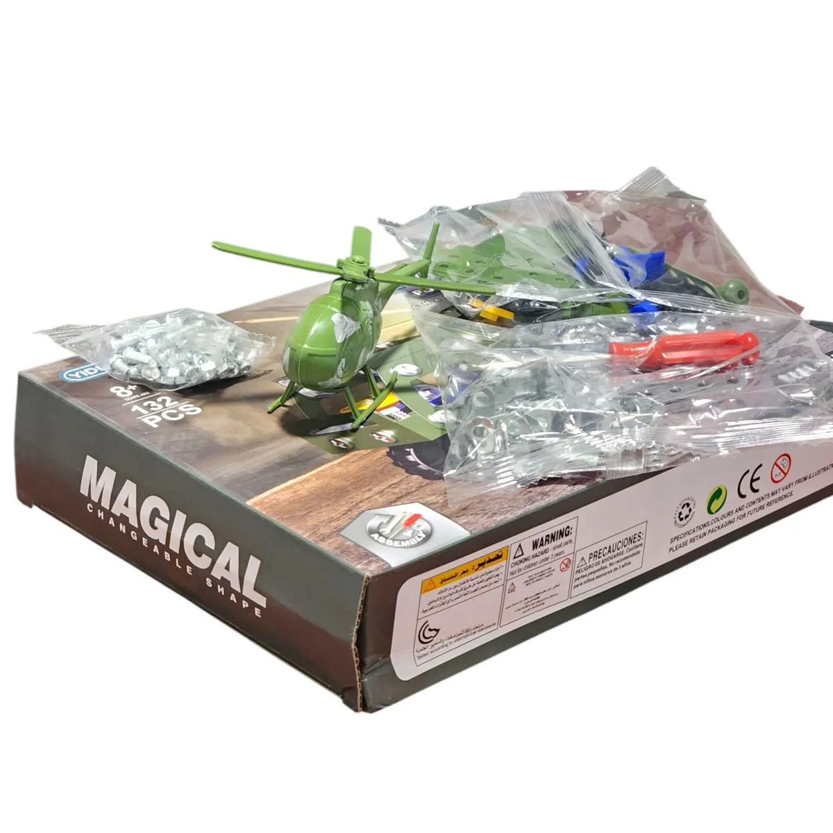 GENERICO - Set Construcción Camión transportador Helicópter 132pz 55728