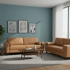 DANIELS - Living 1 Sofá 2 Cuerpo + 1 Sofá 3 Cuerpos Lousiana Vintage Cuero Café SETJG800SL