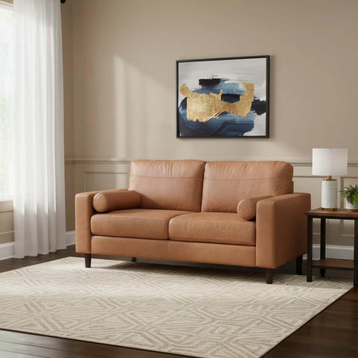 DANIELS - Living 1 Sofá 2 Cuerpo + 1 Sofá 3 Cuerpos Lousiana Vintage Cuero Café SETJG800SL