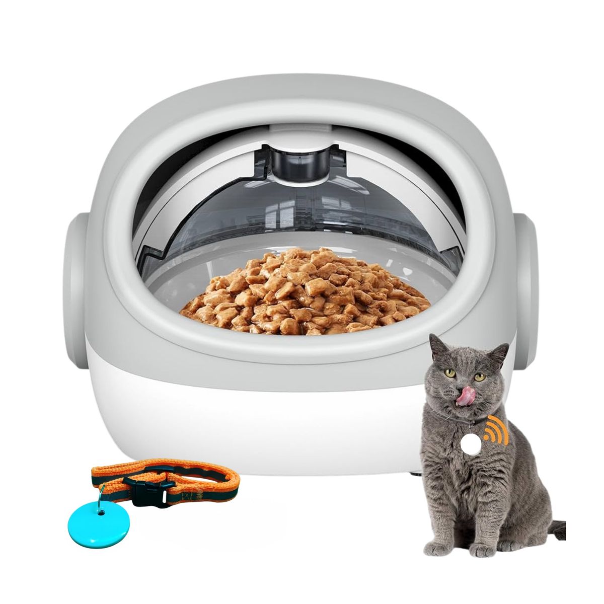 GENERICO - Comedero Automático RFID Antirobo Comida Gatos