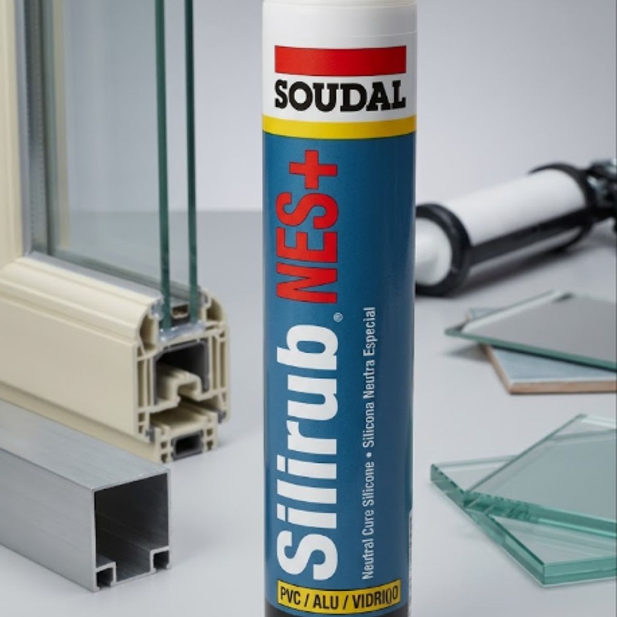 SOUDAL - Silicona Neutra Silirub Nes+ Marrón 300 Ml. Soudal