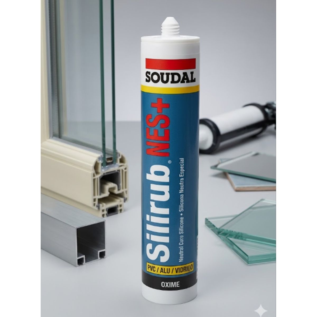SOUDAL - Silicona Neutra Silirub Nes+ Marrón 300 Ml. Soudal