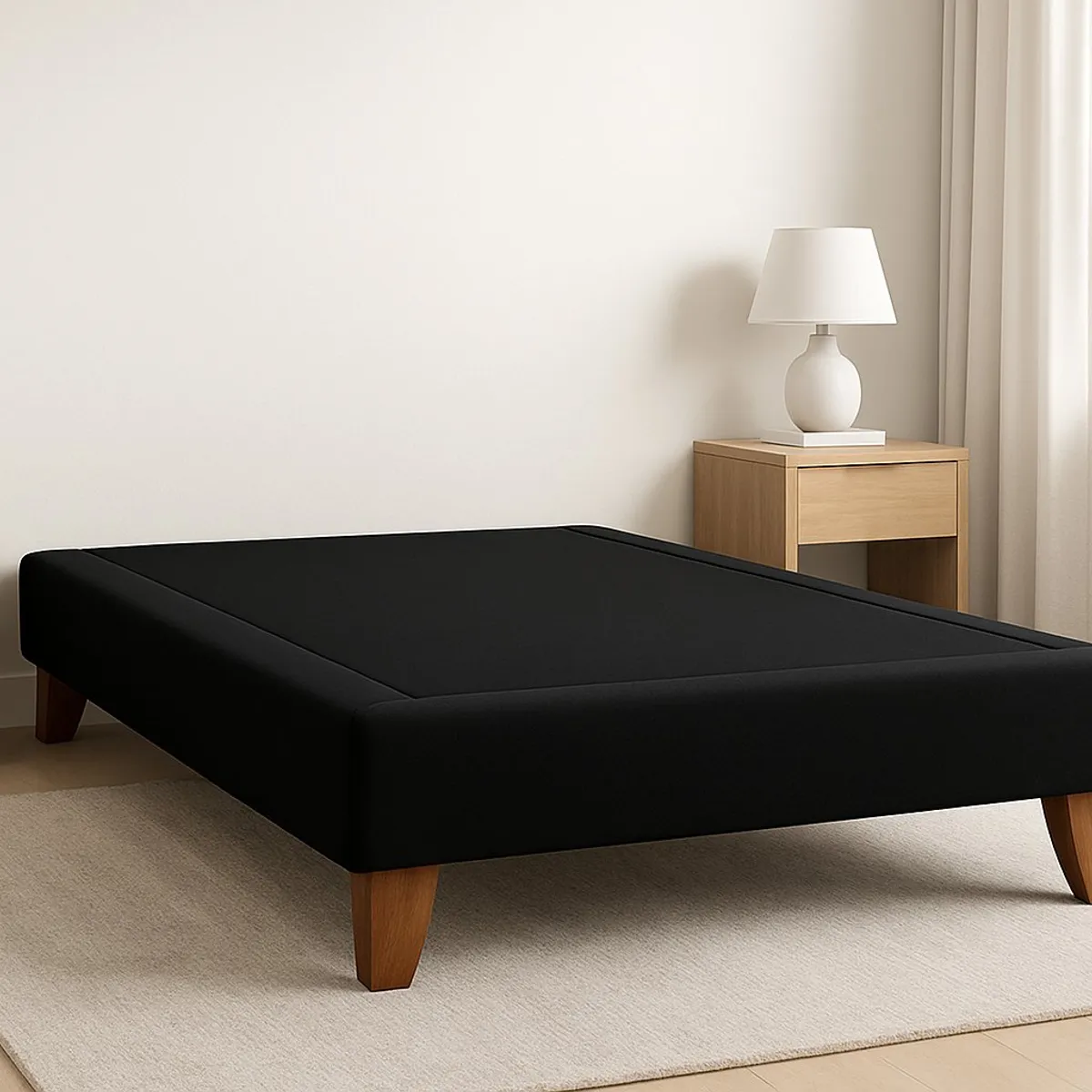 GENERICO - Base Cama 1.5 Plazas 105x190 Negro