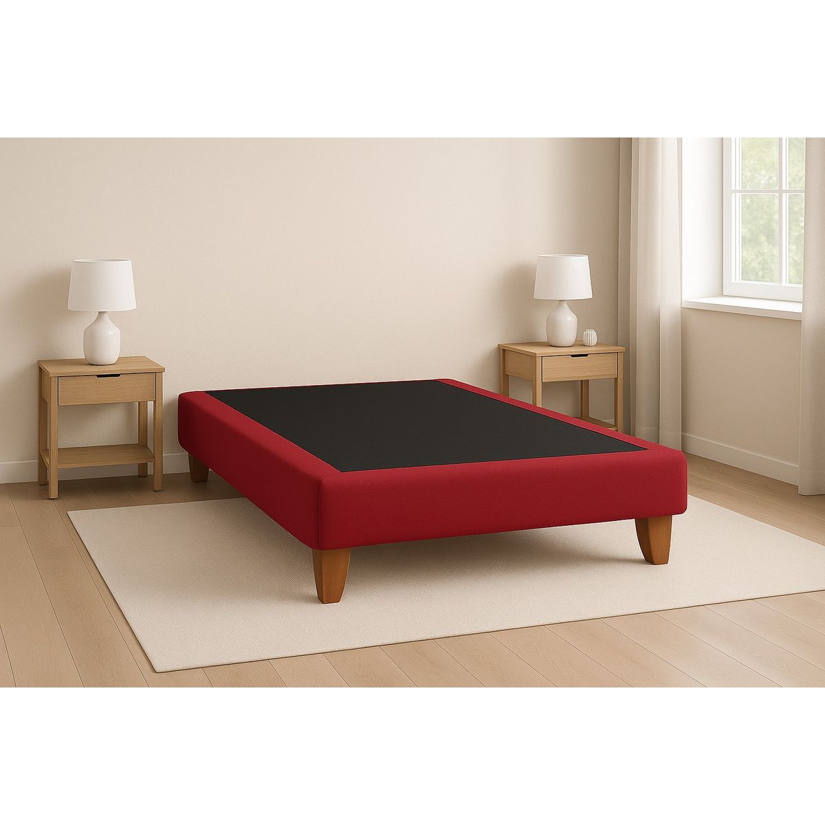 Base Cama 1.5 Plazas 105x190 Rojo, marca GENERICO - Foto Principal